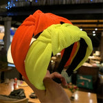 ผ้าคาดผมกว้าง 5 ซม. สีพื้นแบบกด