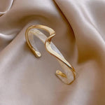 สร้อยข้อมือแผ่นเปลือกหอยสีขาว เครื่องประดับมือโลหะโค้ง, SL02-80