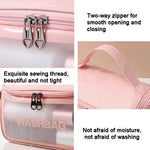 PVC Translucent Cosmetic Bag Frosted Toiletry Bag PU Flip Top Bath Bag