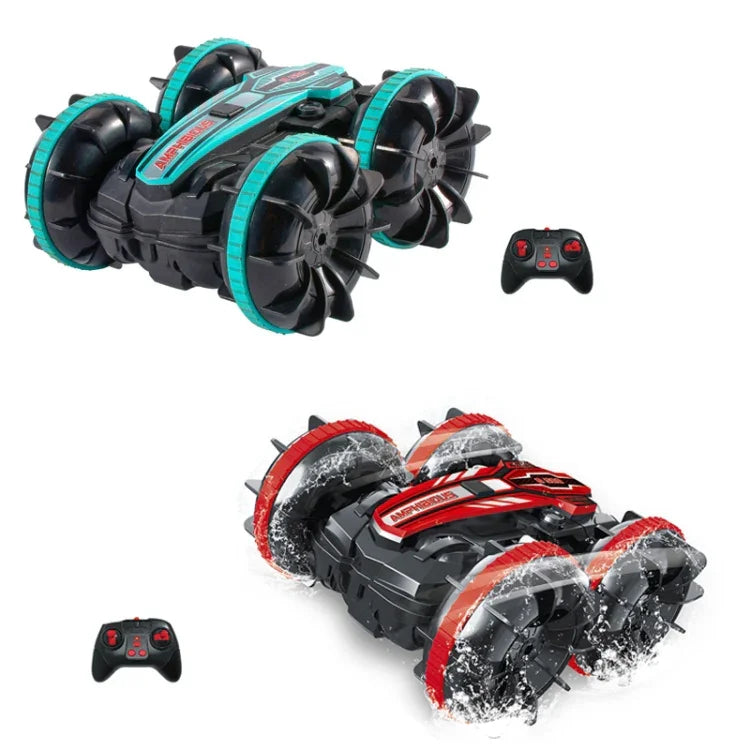 รถบังคับรีโมท 2.4G สำหรับเล่นน้ำได้ ขับเคลื่อนกลิ้งสองด้าน ของเล่นไฟฟ้าเด็ก สีแดง สีเขียว