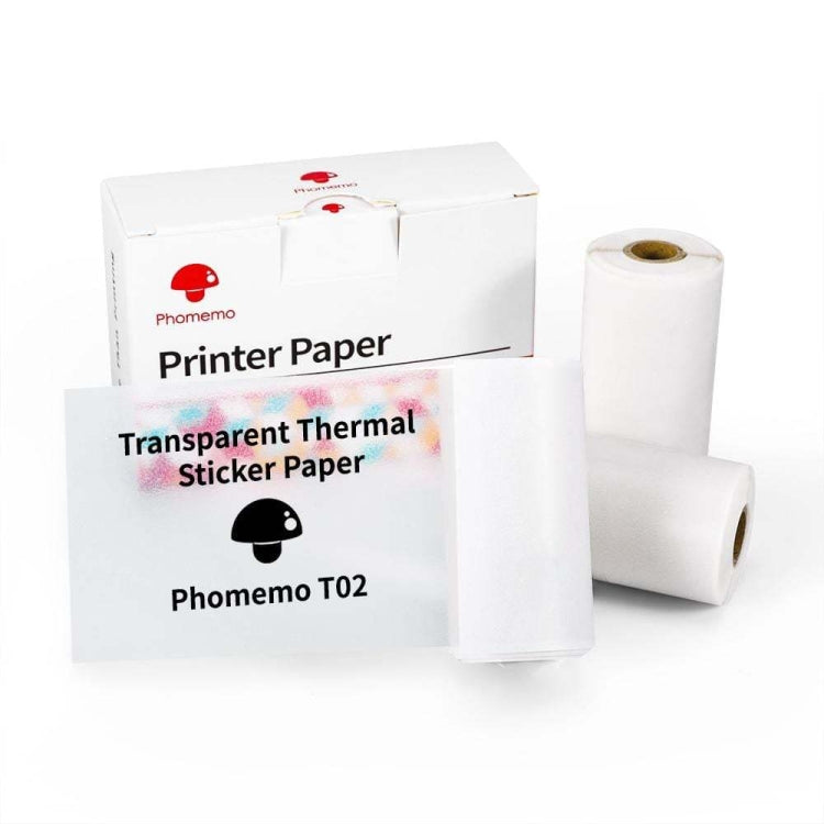 กระดาษฉลากความร้อนบลูทูธ Phomemo T02 3 ม้วน ขนาด 53mmx6.5m สีดำบนขาวไม่มีกาว อายุ 10 ปี, ขนาด 50mmx3.5m สติกเกอร์สีดำบนขาว อายุ 2 ปี, ขนาด 50mmx3.5m สติกเกอร์สีดำบนขาว อายุ 10 ปี, ขนาด 53mmx5m สีฟ้าบนขาวไม่มีกาว อายุ 5 ปี