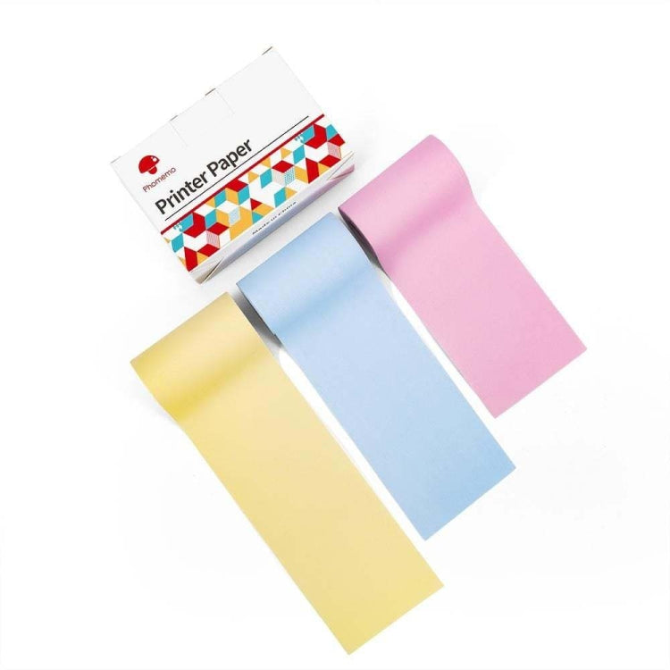 กระดาษฉลากความร้อนบลูทูธ Phomemo T02 3 ม้วน ขนาด 53mmx6.5m สีดำบนขาวไม่มีกาว อายุ 10 ปี, ขนาด 50mmx3.5m สติกเกอร์สีดำบนขาว อายุ 2 ปี, ขนาด 50mmx3.5m สติกเกอร์สีดำบนขาว อายุ 10 ปี, ขนาด 53mmx5m สีฟ้าบนขาวไม่มีกาว อายุ 5 ปี