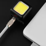 ไฟจักรยานภูเขา COB ขนาดเล็ก ชาร์จ USB กันน้ำ ไฟหน้าจักรยานสีขาว ไฟท้ายสีแดง ไฟหน้าสีขาว+ไฟท้ายสีแดง