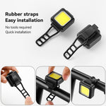 ไฟจักรยานภูเขา COB ขนาดเล็ก ชาร์จ USB กันน้ำ ไฟหน้าจักรยานสีขาว ไฟท้ายสีแดง ไฟหน้าสีขาว+ไฟท้ายสีแดง