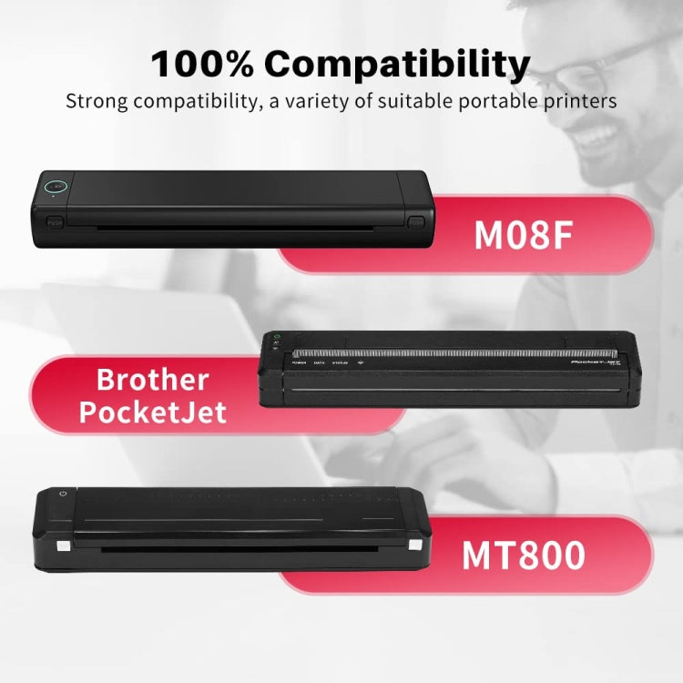 กระดาษพิมพ์ความร้อน 200 แผ่น สำหรับ Phomemo M08F ใช้ได้กับ MR.IN Brother Pocket Jet / MT800, กระดาษความร้อน A4, กระดาษความร้อนพับ A4, กระดาษความร้อนจดหมาย, กระดาษความร้อนพับจดหมาย
