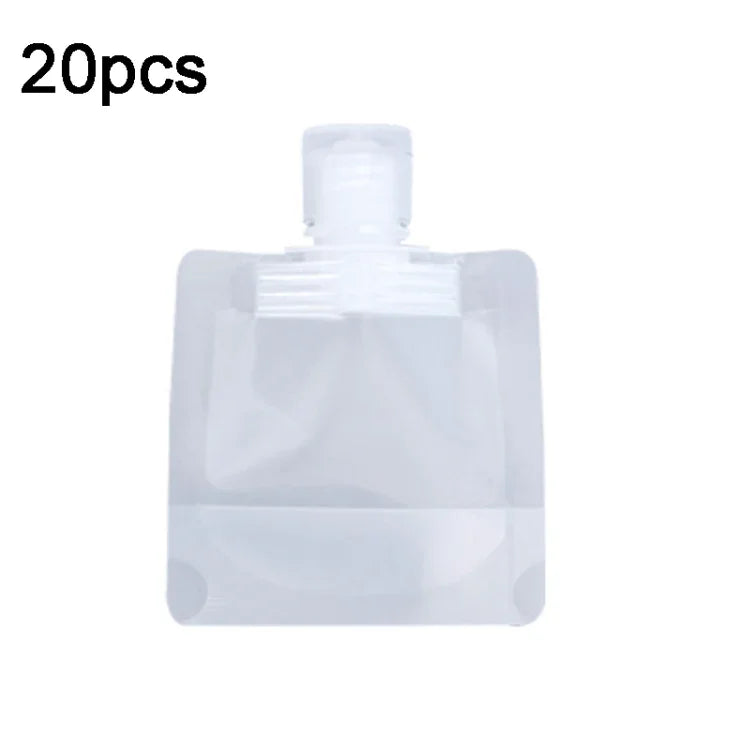 ถุงบีบเติมได้แบบพกพา 20 ชิ้น สำหรับโลชั่น แชมพู ขนาด 30ml, 50ml, 100ml