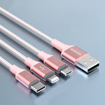 สาย ROMOSS CB25 3 in 1 3.5A 8 Pin + Micro USB + Type C/USB-C, ยาว 1 ม.