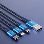 สาย ROMOSS CB25 3 in 1 3.5A 8 Pin + Micro USB + Type C/USB-C, ยาว 1 ม.