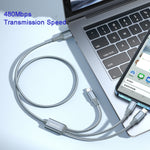 สาย ROMOSS CB25 3 in 1 3.5A 8 Pin + Micro USB + Type C/USB-C, ยาว 1 ม.