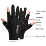 Cycling Thin Sunscreen UV Protection Mesh Breathable Ice Silk Two-finger Gloves