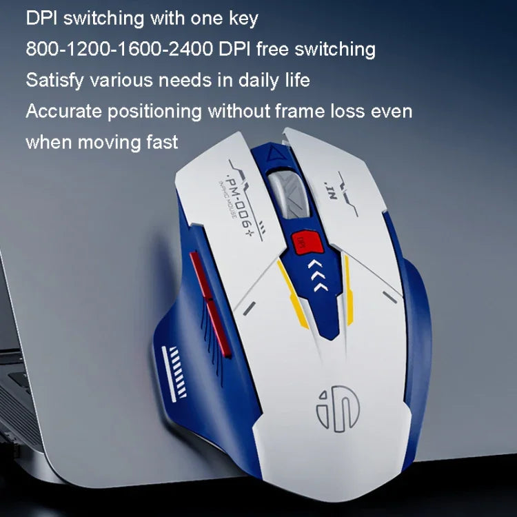 Inphic F9 Mecha เมาส์ไร้สายชาร์จได้ สำหรับออฟฟิศและเกม รุ่น F9 Mecha