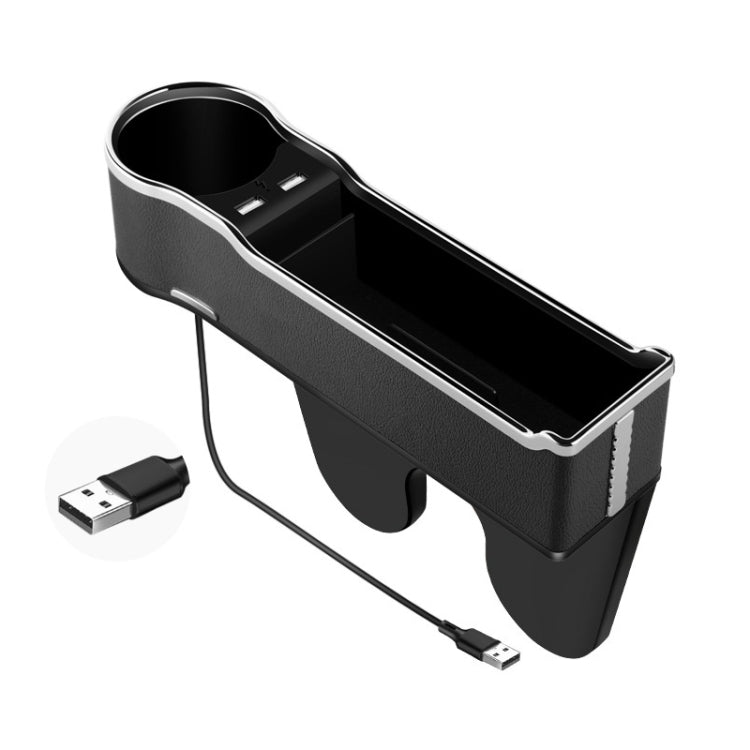 Car Seat Gap Storage Box Multifunctional Mobile Phone USB Charger, Standard Black, Standard Red, Standard Beige, Standard Brown, QC3.0 Black, QC3.0 Red, QC3.0 Beige, QC3.0 Brown