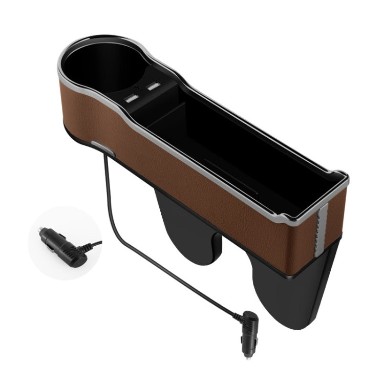Car Seat Gap Storage Box Multifunctional Mobile Phone USB Charger, Standard Black, Standard Red, Standard Beige, Standard Brown, QC3.0 Black, QC3.0 Red, QC3.0 Beige, QC3.0 Brown