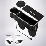 Car Seat Gap Storage Box Multifunctional Mobile Phone USB Charger, Standard Black, Standard Red, Standard Beige, Standard Brown, QC3.0 Black, QC3.0 Red, QC3.0 Beige, QC3.0 Brown
