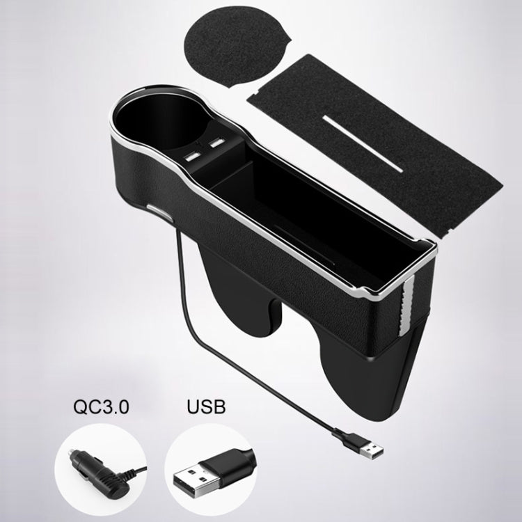 Car Seat Gap Storage Box Multifunctional Mobile Phone USB Charger, Standard Black, Standard Red, Standard Beige, Standard Brown, QC3.0 Black, QC3.0 Red, QC3.0 Beige, QC3.0 Brown