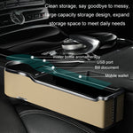 Car Seat Gap Storage Box Multifunctional Mobile Phone USB Charger, Standard Black, Standard Red, Standard Beige, Standard Brown, QC3.0 Black, QC3.0 Red, QC3.0 Beige, QC3.0 Brown