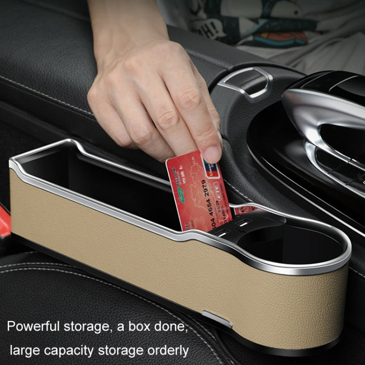 Car Seat Gap Storage Box Multifunctional Mobile Phone USB Charger, Standard Black, Standard Red, Standard Beige, Standard Brown, QC3.0 Black, QC3.0 Red, QC3.0 Beige, QC3.0 Brown