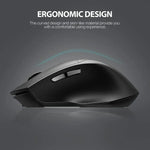 Inphic DR01 เมาส์ไร้สายบลูทูธ 3 โหมด ชาร์จได้ เงียบ เหมาะสำหรับออฟฟิศ เกม โน้ตบุ๊ก และใช้งานที่บ้าน รุ่น DR01 (สีดำ)