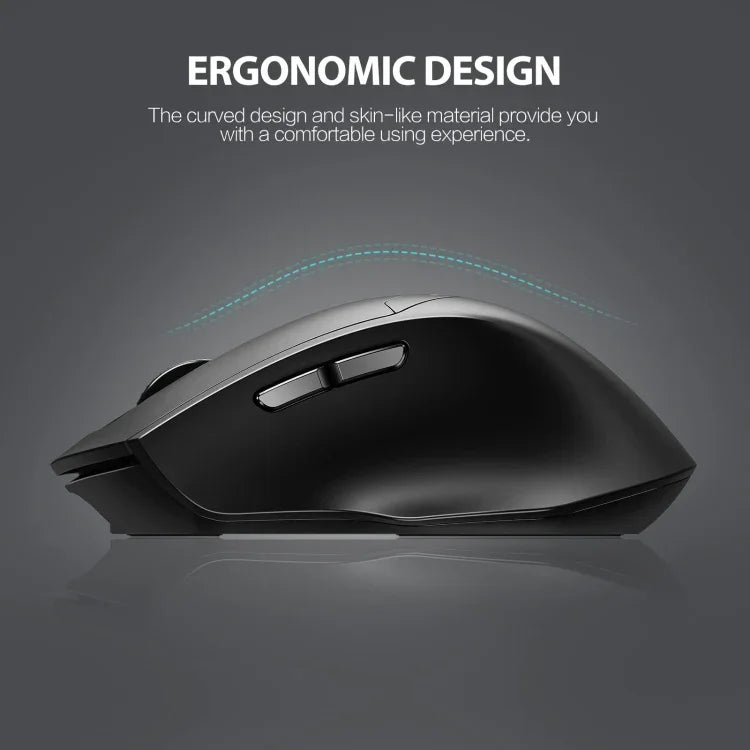 Inphic DR01 เมาส์ไร้สายบลูทูธ 3 โหมด ชาร์จได้ เงียบ เหมาะสำหรับออฟฟิศ เกม โน้ตบุ๊ก และใช้งานที่บ้าน รุ่น DR01 (สีดำ)