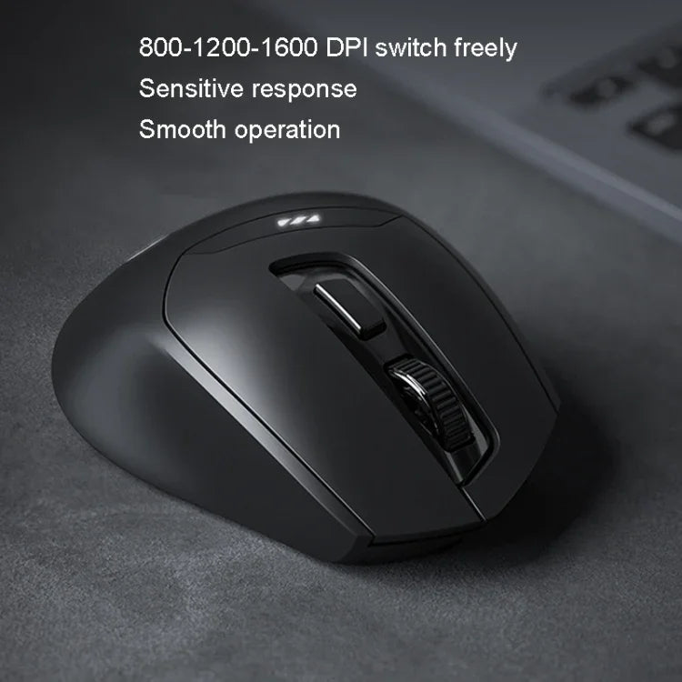Inphic DR01 เมาส์ไร้สายบลูทูธ 3 โหมด ชาร์จได้ เงียบ เหมาะสำหรับออฟฟิศ เกม โน้ตบุ๊ก และใช้งานที่บ้าน รุ่น DR01 (สีดำ)