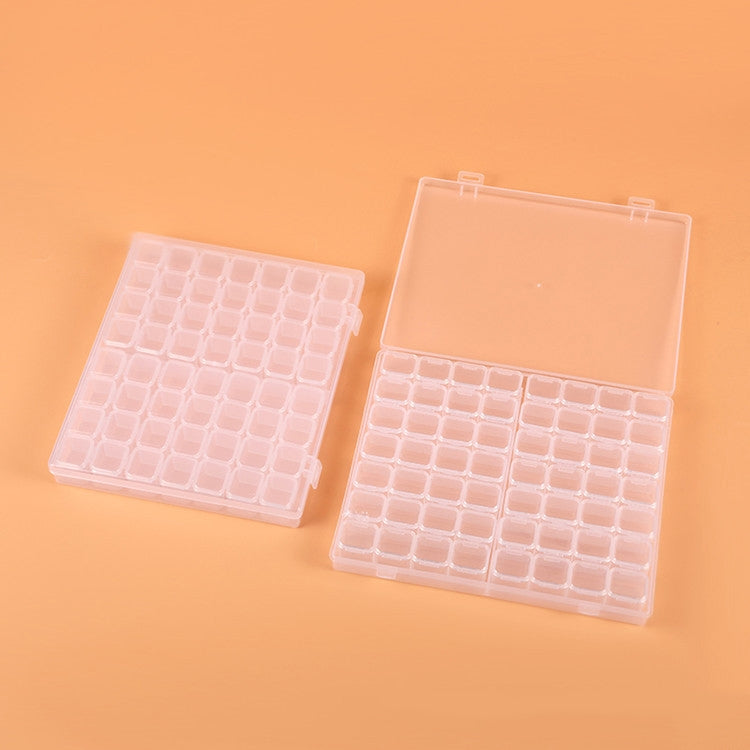 กล่องเก็บเครื่องประดับพลาสติกใส 56 ช่อง กล่องใส่ลูกปัดหินประดับเล็บ, ใส, สีสัน