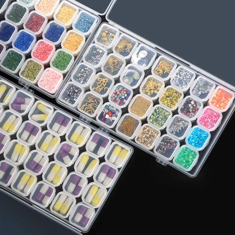 กล่องเก็บเครื่องประดับพลาสติกใส 56 ช่อง กล่องใส่ลูกปัดหินประดับเล็บ, ใส, สีสัน