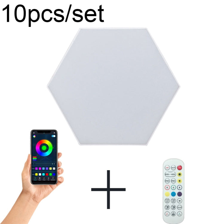 ไฟหกเหลี่ยมซิมโฟนี RGB DIY ไฟติดผนังบรรยากาศข้างเตียง ไฟรังผึ้งอัจฉริยะ, 10 ชิ้น/ชุด, 12 ชิ้น/ชุด