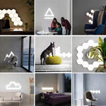 ไฟหกเหลี่ยมซิมโฟนี RGB DIY ไฟติดผนังบรรยากาศข้างเตียง ไฟรังผึ้งอัจฉริยะ, 10 ชิ้น/ชุด, 12 ชิ้น/ชุด