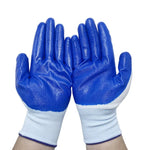 2pcs /Pair Work Safety Gloves Abrasion And Oil Resistant Nitrile Half Rubber Gloves