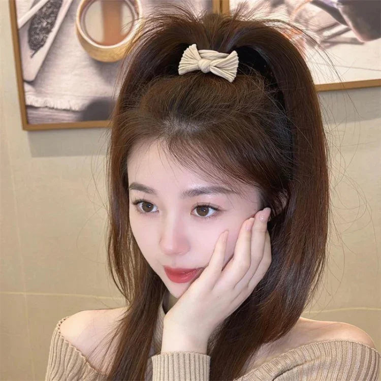 ผ้าคาดผมยืดหยุ่น 5 ชิ้น/แพ็ค สำหรับผู้หญิง โบว์ผม ไม่มีรอยรัดยาง