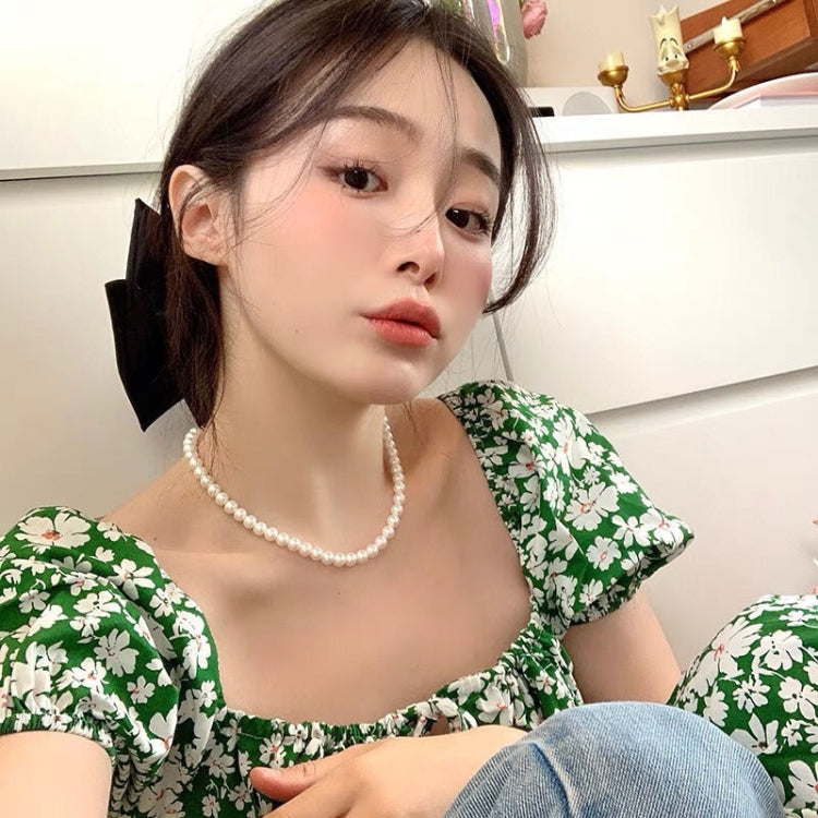 สร้อยคอไข่มุกผู้หญิง สไตล์เฉพาะตัว วินเทจ สายโซ่กระดูกล็อกซ้อนเรียบง่าย