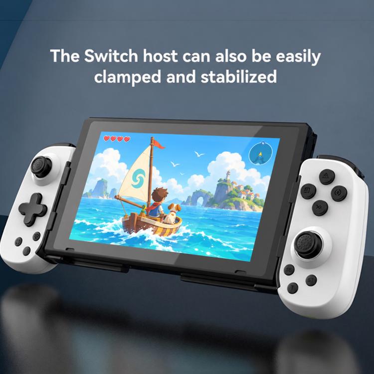จอยเกมบลูทูธ D6 แบบหดได้ พร้อมระบบเซ็นเซอร์หกแกนสำหรับ Android/iPhone/Switch, D6 สีดำ, D6 สีขาวดำ, D6 สีขาวแดง
