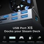 สำหรับ ASUS ROG Ally ขาตั้งชาร์จเกมคอนโซล 100W PD สถานีเชื่อมต่อ USB 3.0 อเนกประสงค์ 5-in-1, 6-in-1, 9-in-1, 10-in-1