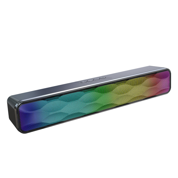 ลำโพงบลูทูธไร้สาย USB ยาวพร้อมไฟ RGB สีสันสดใสสำหรับตั้งโต๊ะ, Q6
