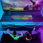 ลำโพงบลูทูธไร้สาย USB ยาวพร้อมไฟ RGB สีสันสดใสสำหรับตั้งโต๊ะ, Q6