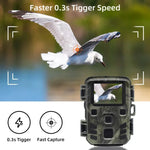 กล้องล่าสัตว์ติดตามเส้นทาง 20MP 1080P พร้อมการมองเห็นกลางคืน สำหรับถ่ายภาพสัตว์ป่า, MiNi301