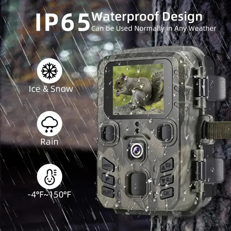 กล้องล่าสัตว์ติดตามเส้นทาง 20MP 1080P พร้อมการมองเห็นกลางคืน สำหรับถ่ายภาพสัตว์ป่า, MiNi301