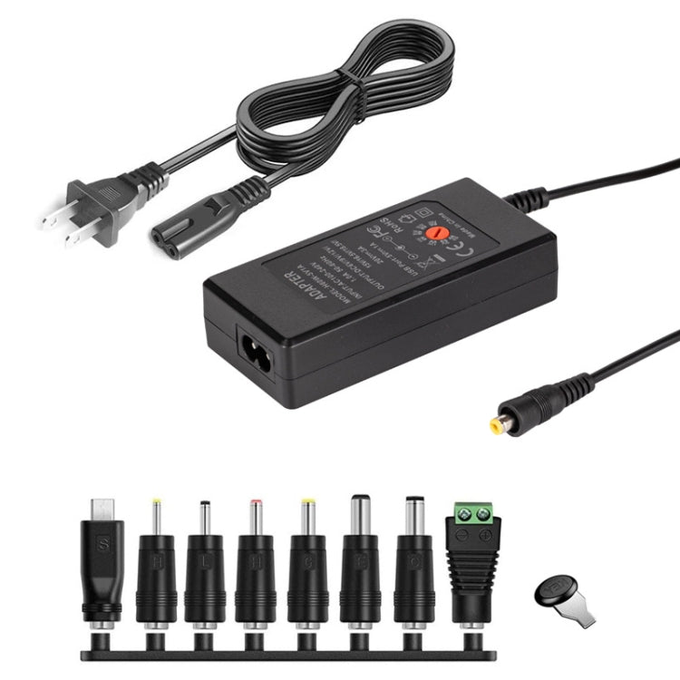 อะแดปเตอร์ชาร์จไฟ DC ปรับแรงดันได้ 65W 6-20V 3A, ปลั๊ก US, ปลั๊ก EU, ปลั๊ก UK ขนาดเล็ก, ปลั๊ก AU, ปลั๊ก UK ขนาดใหญ่