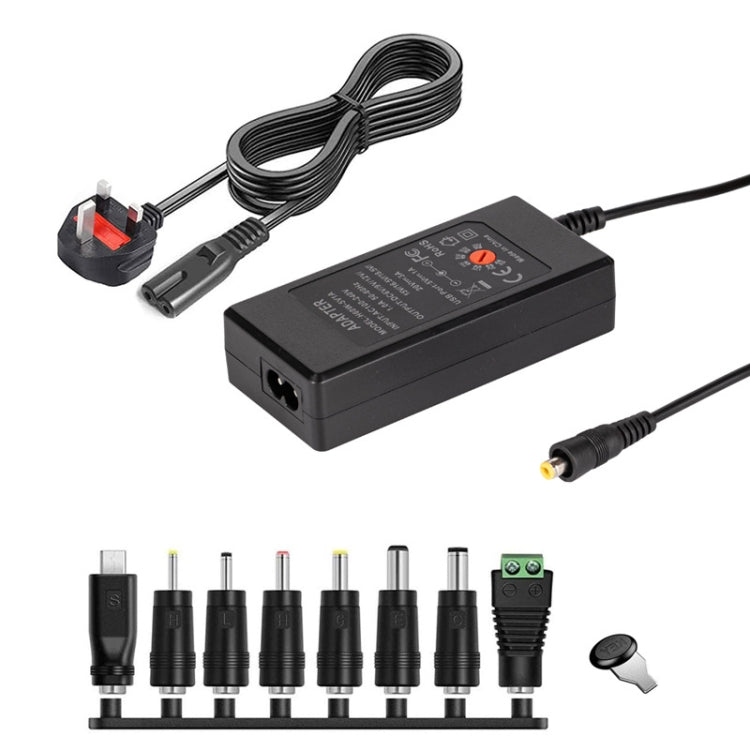 อะแดปเตอร์ชาร์จไฟ DC ปรับแรงดันได้ 65W 6-20V 3A, ปลั๊ก US, ปลั๊ก EU, ปลั๊ก UK ขนาดเล็ก, ปลั๊ก AU, ปลั๊ก UK ขนาดใหญ่
