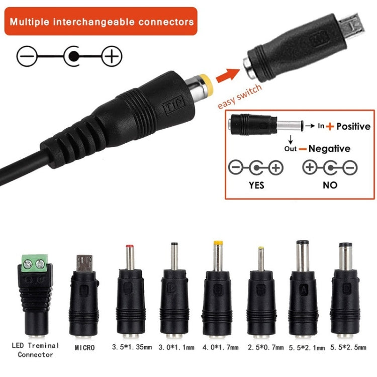 อะแดปเตอร์ชาร์จไฟ DC ปรับแรงดันได้ 65W 6-20V 3A, ปลั๊ก US, ปลั๊ก EU, ปลั๊ก UK ขนาดเล็ก, ปลั๊ก AU, ปลั๊ก UK ขนาดใหญ่