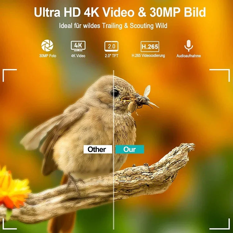 กล้องล่าสัตว์ 36MP 4K 4G พร้อมแอปควบคุมระยะไกลผ่านมือถือ ดูภาพถ่าย/วิดีโอได้ทุกเวลา, HC-900Pro