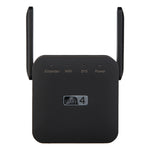 เครื่องขยายสัญญาณ Wi-Fi 2.4G 300M ระยะไกล รีพีตเตอร์สัญญาณไร้สาย, ปลั๊ก US สีขาว, ปลั๊ก EU สีขาว, ปลั๊ก UK สีขาว, ปลั๊ก US สีดำ, ปลั๊ก EU สีดำ, ปลั๊ก UK สีดำ