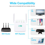 เครื่องขยายสัญญาณ Wi-Fi 2.4G 300M ระยะไกล รีพีตเตอร์สัญญาณไร้สาย, ปลั๊ก US สีขาว, ปลั๊ก EU สีขาว, ปลั๊ก UK สีขาว, ปลั๊ก US สีดำ, ปลั๊ก EU สีดำ, ปลั๊ก UK สีดำ