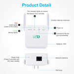 เครื่องขยายสัญญาณ Wi-Fi 2.4G 300M ระยะไกล รีพีตเตอร์สัญญาณไร้สาย, ปลั๊ก US สีขาว, ปลั๊ก EU สีขาว, ปลั๊ก UK สีขาว, ปลั๊ก US สีดำ, ปลั๊ก EU สีดำ, ปลั๊ก UK สีดำ