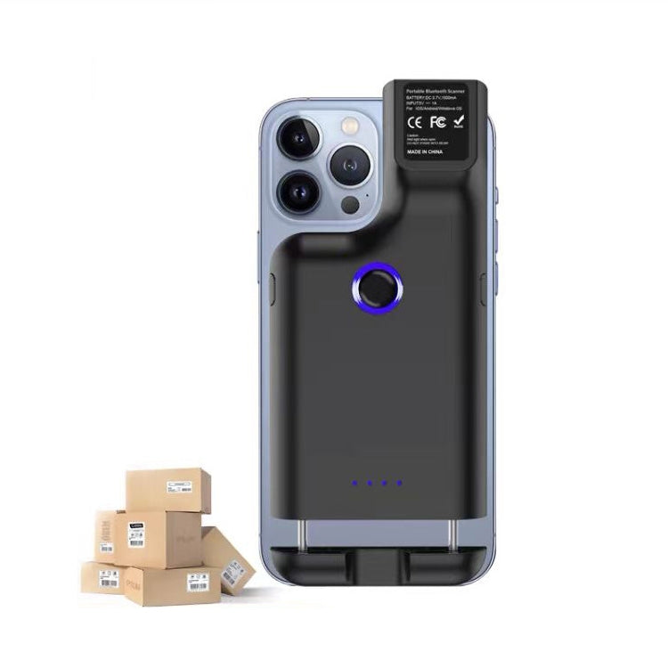 เครื่องสแกนบาร์โค้ด Bluetooth HC101D แบบ 2D พร้อมคลิปหนีบหลังสำหรับโทรศัพท์, สแกนกลาง 2D, สแกนข้าง 2D