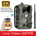 HC-801Pro กล้องล่าสัตว์กลางแจ้ง 4K 4G พร้อมแอปควบคุมระยะไกลผ่านมือถือ ดูภาพถ่ายและวิดีโอได้ทุกเวลา ปลั๊กยุโรป, ปลั๊กสหรัฐ, ปลั๊กออสเตรเลีย