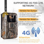 กล้องล่าสัตว์ติดตามเส้นทาง 20MP 2K พร้อมการมองเห็นกลางคืน 4G SMS MMS SMTP กล้องเฝ้าระวังเซลลูลาร์, HC-900LTE