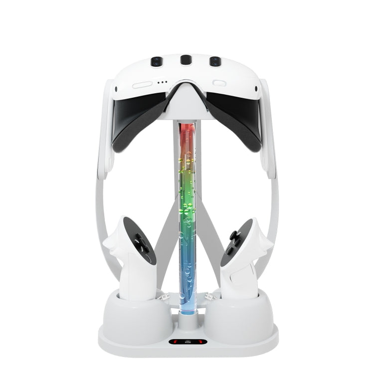 สำหรับ Meta Quest 3 ฐานชาร์จแว่นตา VR พร้อมขาตั้งเก็บของและไฟ RGB สวยงาม, ฐานชาร์จ