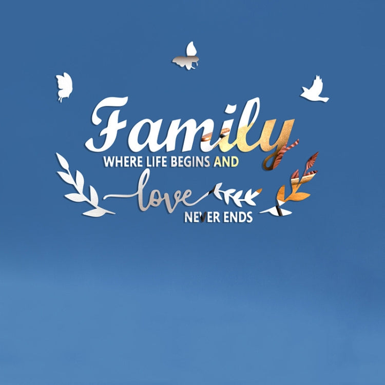 สติ๊กเกอร์ติดผนังกระจกอะคริลิก Familylove สเตอริโอ ตกแต่งบ้าน กระจกนุ่ม ติดเองได้ Familylove