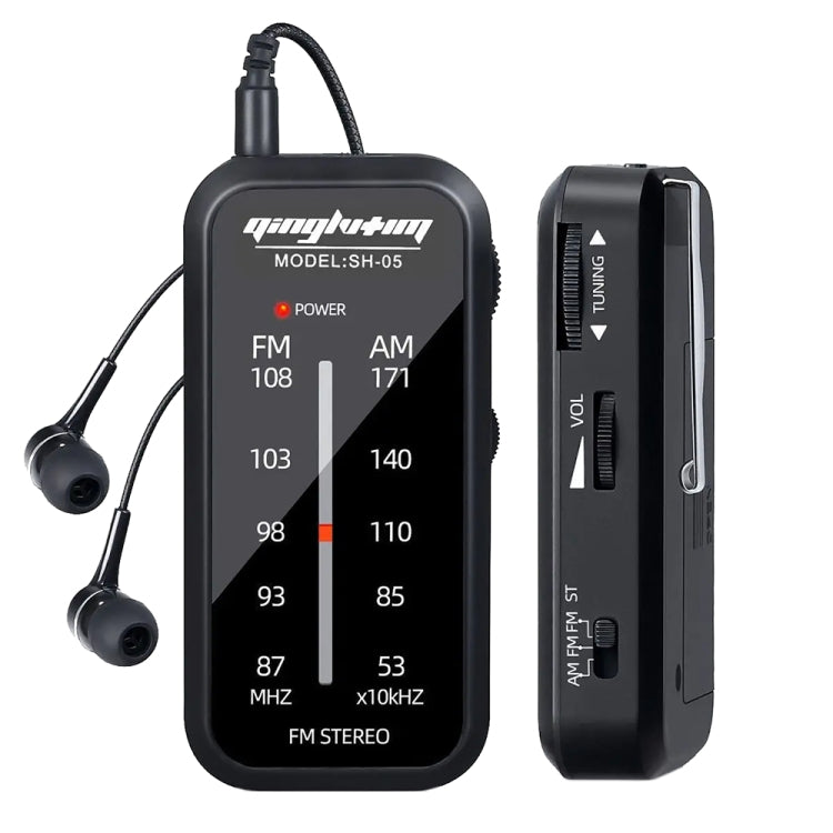 วิทยุ FM/AM แบบพินพิเศษ SH-05 พร้อมคลิปหนีบหลัง รุ่น SH-05